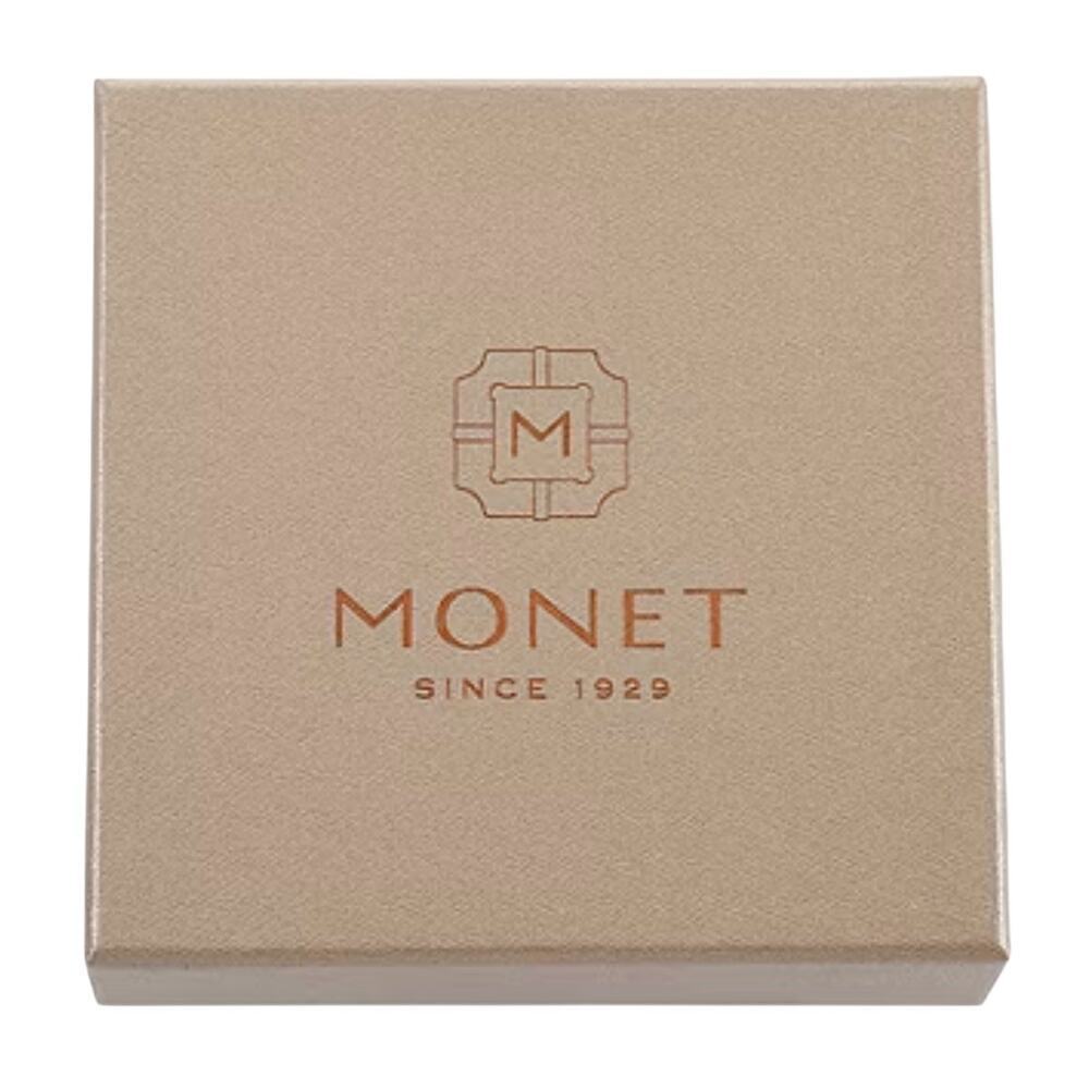 MONET Owl Compact Mirror Gold Tone Rhinestone Purple Crystal Figural New in Box - Picture 6 of 8